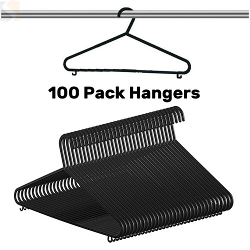 100 adult black coat hangers - x,