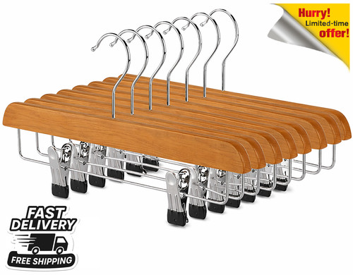 Wooden hangers with clips - hangers,