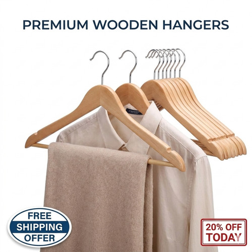 Premium wooden hangers heavy - premium,