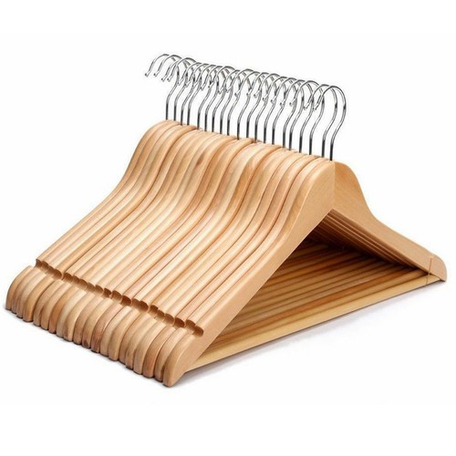 Natural wooden coat hangers - coat,