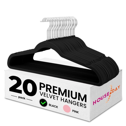 Black velvet hangers pack - hangers,