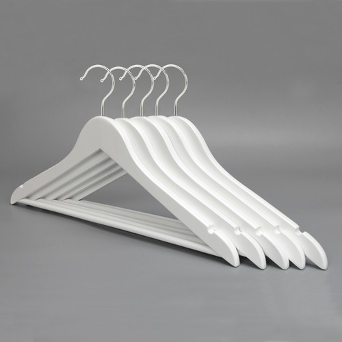 White wooden coat hangers - coat, suit