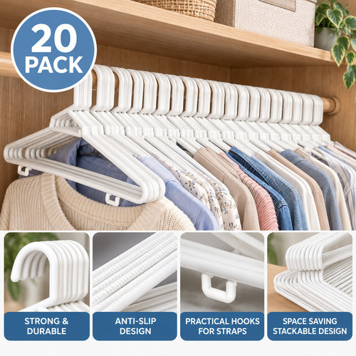 Pack white plastic - 20, coat