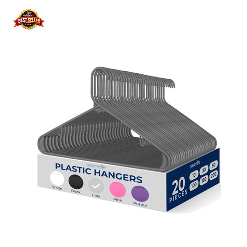 Elegant gray plastic hanger - gray,
