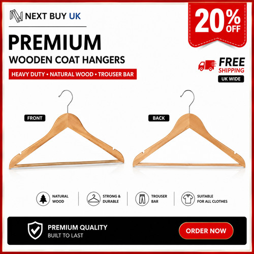 Premium wooden coat hangers - wooden,