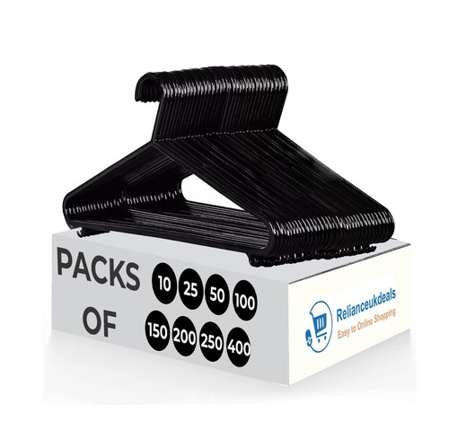 Strong black plastic hangers - strong,
